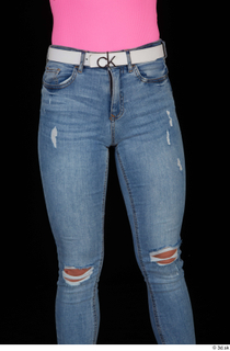Vinna Reed blue jeans casual dressed thigh white belt 0001.jpg